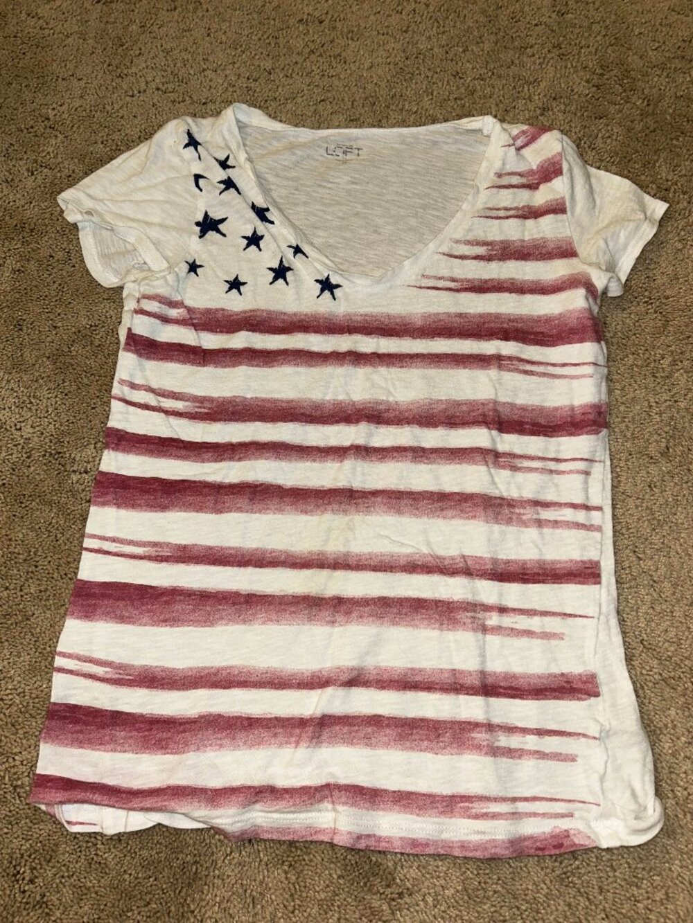 LOFT American Flag Short Sleeve T-Shirt
